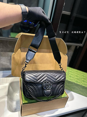 Fortok Gucci Marmont Full Black 25 cm 