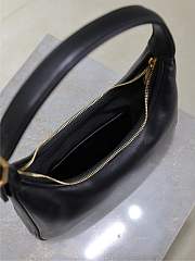 Fortok Saint Laurent Women's Calypso Mini Hobo Bag in Plunged Lambskin Black 20×12×5 cm - 5