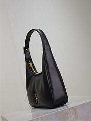 Fortok Saint Laurent Women's Calypso Mini Hobo Bag in Plunged Lambskin Black 20×12×5 cm - 3