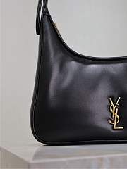 Fortok Saint Laurent Women's Calypso Mini Hobo Bag in Plunged Lambskin Black 20×12×5 cm - 2