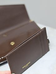 Fortok Women Saint Laurent Uptown Chain Wallet in Patent Leather Brown 19x12x4cm - 3