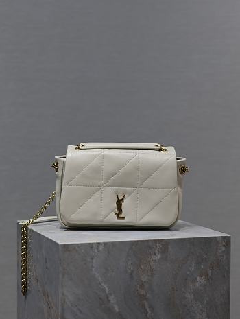 Fortok Women's Saint Laurent small Jamie 4.3 shoulder Bag White 20×12×7cm