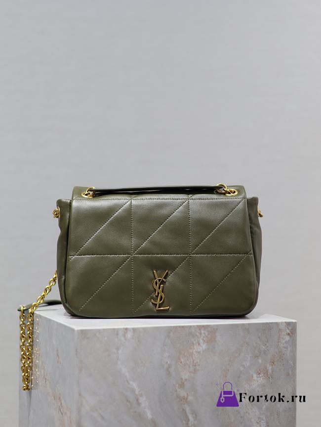 Fortok Women's Saint Laurent small Jamie 4.3 shoulder Bag Green 25×16×9cm - 1