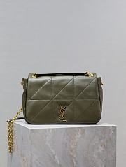 Fortok Women's Saint Laurent small Jamie 4.3 shoulder Bag Green 25×16×9cm - 1