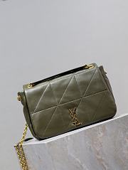 Fortok Women's Saint Laurent small Jamie 4.3 shoulder Bag Green 25×16×9cm - 3