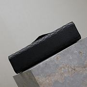 Fortok Saint Laurent Women's Envelope Quilted Grain De Poudre Embossed Leather Black 31×22×7.5cm  - 6