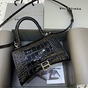 Fortok Balenciaga Hourglass Medium Black Crocodile Leather 23-10-14cm - 1