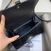 Fortok Balenciaga Hourglass Medium Black Crocodile Leather 23-10-14cm - 6