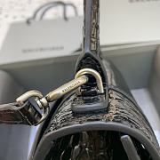Fortok Balenciaga Hourglass Medium Black Crocodile Leather 23-10-14cm - 5