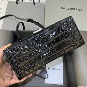 Fortok Balenciaga Hourglass Medium Black Crocodile Leather 23-10-14cm - 4