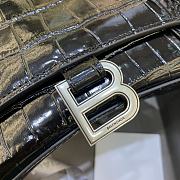 Fortok Balenciaga Hourglass Medium Black Crocodile Leather 23-10-14cm - 3