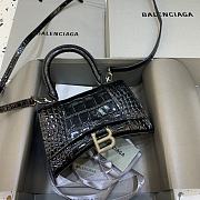 Fortok Balenciaga Hourglass Small Black Crocodile Leather 19 x 8 x 11 cm - 1