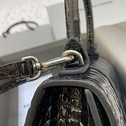 Fortok Balenciaga Hourglass Small Black Crocodile Leather 19 x 8 x 11 cm - 5