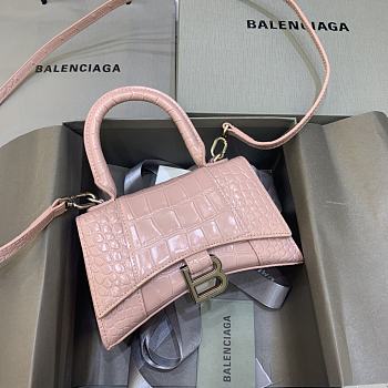 Fortok Balenciaga Hourglass Small Pink Crocodile Leather 19 x 8 x 11 cm