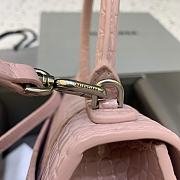 Fortok Balenciaga Hourglass Medium Pink Crocodile Leather 23-10-14cm - 6