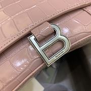 Fortok Balenciaga Hourglass Medium Pink Crocodile Leather 23-10-14cm - 5
