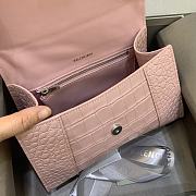 Fortok Balenciaga Hourglass Medium Pink Crocodile Leather 23-10-14cm - 4