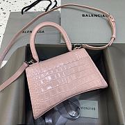 Fortok Balenciaga Hourglass Medium Pink Crocodile Leather 23-10-14cm - 3