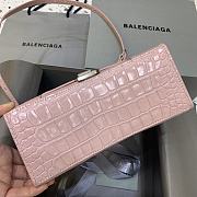 Fortok Balenciaga Hourglass Medium Pink Crocodile Leather 23-10-14cm - 2