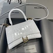 Fortok Balenciaga Hourglass Medium White Crocodile Leather 23-10-14cm  - 1