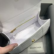 Fortok Balenciaga Hourglass Medium White Crocodile Leather 23-10-14cm  - 6