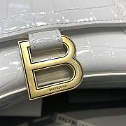 Fortok Balenciaga Hourglass Medium White Crocodile Leather 23-10-14cm  - 5