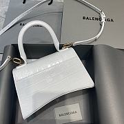 Fortok Balenciaga Hourglass Medium White Crocodile Leather 23-10-14cm  - 2
