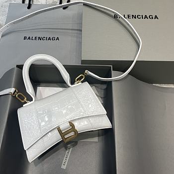 Fortok Balenciaga Hourglass Small White Crocodile Leather 19 x 8 x 11 cm
