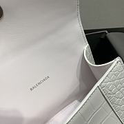 Fortok Balenciaga Hourglass Small White Silver Hardware  Crocodile Leather 19 x 8 x 11 cm - 6