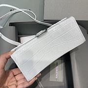 Fortok Balenciaga Hourglass Small White Silver Hardware  Crocodile Leather 19 x 8 x 11 cm - 3