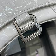 Fortok Balenciaga Hourglass Small White Silver Hardware  Crocodile Leather 19 x 8 x 11 cm - 4
