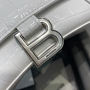 Fortok Balenciaga Hourglass Medium White Silver Hardware Crocodile Leather 23-10-14cm - 5