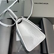 Fortok Balenciaga Hourglass Medium White Silver Hardware Crocodile Leather 23-10-14cm - 6