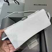 Fortok Balenciaga Hourglass Medium White Silver Hardware Crocodile Leather 23-10-14cm - 2