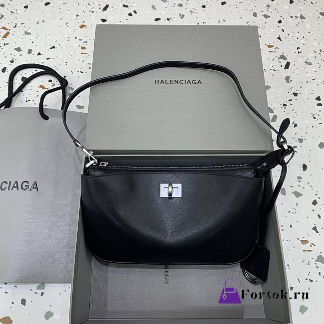 Balenciaga Women's Rodeo Sling Pochette Black Silver Hardware 22 x 13 x 5cm - 1
