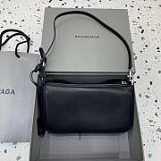 Balenciaga Women's Rodeo Sling Pochette Black Silver Hardware 22 x 13 x 5cm - 5