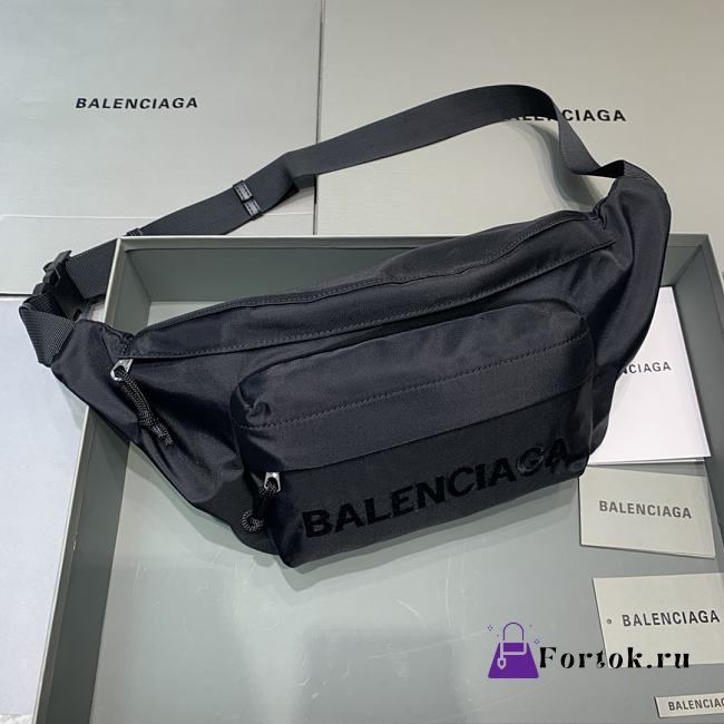 Fortok Balenciaga Belt Bag Black Wheel Logo Black 23-5-20 cm - 1
