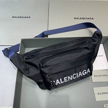 Fortok Balenciaga Belt Bag Black Wheel Logo White 23-5-20 cm