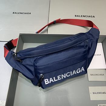 Fortok Balenciaga Belt Bag Blue Wheel Logo 23-5-20 cm