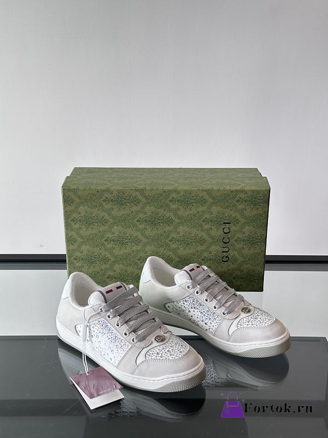 Fortok Gucci Women's Screener trainer In Grey  - 1
