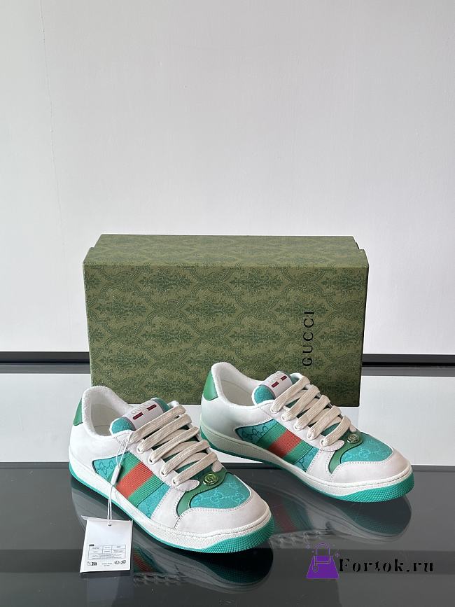 Fortok Gucci Women's trainer In Green - 1