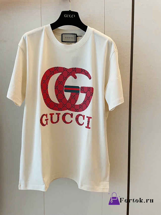 Fortok Gucci White Logo T-shirt  - 1