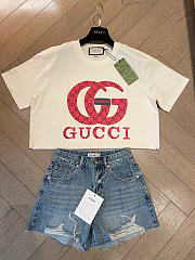 Fortok Gucci White Logo T-shirt  - 2