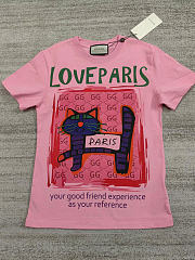 Fortok Gucci T-shirt Love Pari In White/ Beige/ Pink - 5
