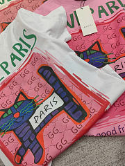Fortok Gucci T-shirt Love Pari In White/ Beige/ Pink - 3