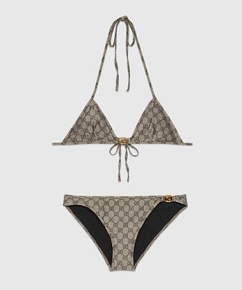 Fortok Gucci GG stretch jersey bikini Brown
