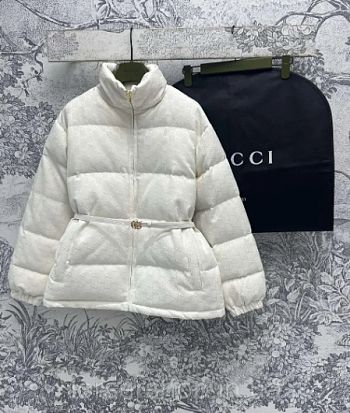 Fortok Gucci Women's Quilted Coat White