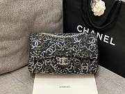 Fortok Chanel Black velvet strass Flap Bag 25 cm - 1