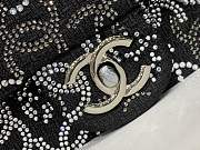 Fortok Chanel Black velvet strass Flap Bag 25 cm - 3