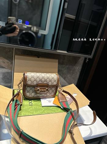 Fortok Gucci Horsebit 1955 mini shoulder bag 21 x 5 x 15 cm